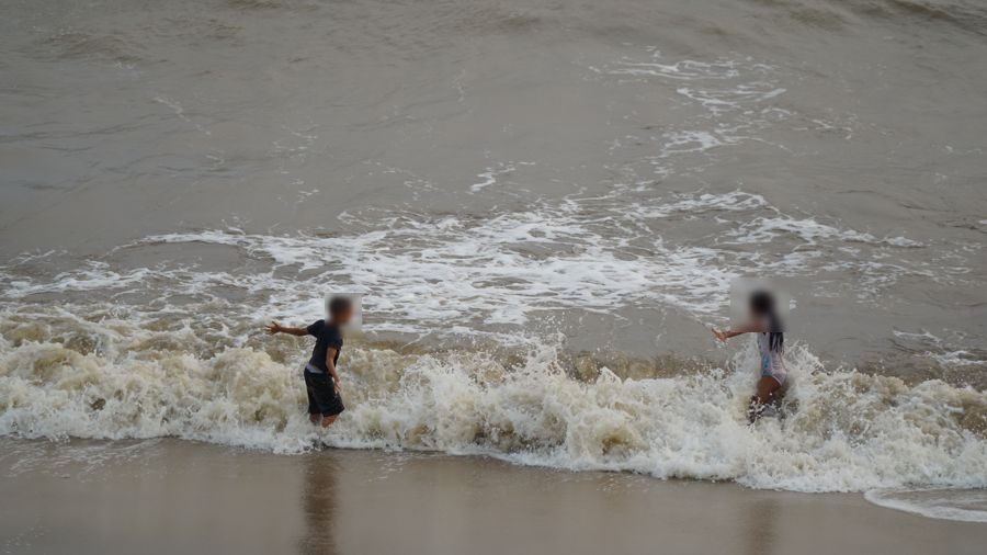 Les vagues en fin de journée